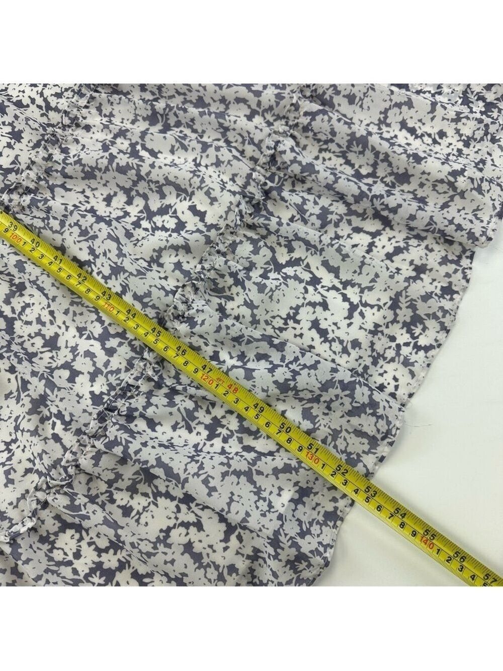 1. State lilacy grey white floral sleeveless tie V-neck tiered maxi dress Summer - Picture 12 of 13